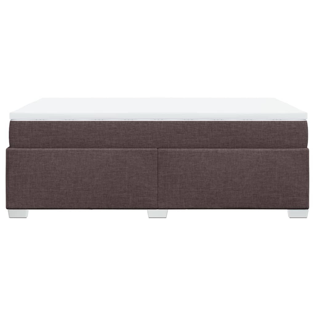 vidaXL Κρεβάτι Boxspring με Στρώμα Σκούρο Καφέ 120x190 εκ Υφασμάτινο