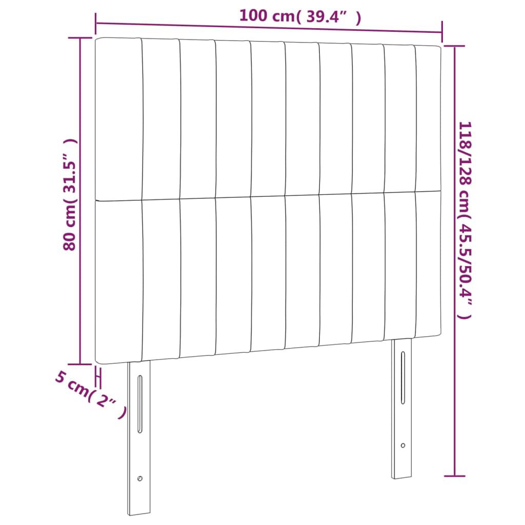 vidaXL Κεφαλάρια Κρεβατιού 2 τεμ. Σκ. Καφέ 100x5x78/88 εκ. Υφασμάτινο