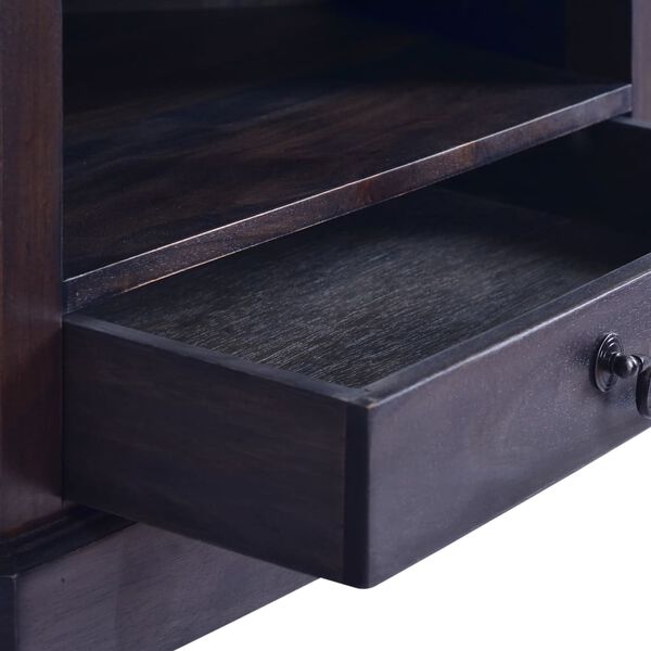 vidaXL Έπιπλο Τηλεόρασης Γωνιακό Αν. Μαύρο 80 x 40 x 49 εκ Μασίφ Μαόνι