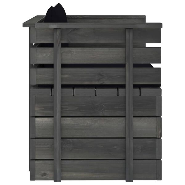 vidaXL Πολυθρόνα Κήπου από Ξύλο Πεύκου με Μαξιλάρια