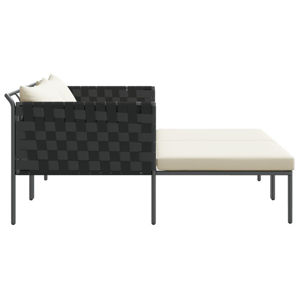 vidaXL Ήλιο-κρεβάτι με μαξιλάρι Ανθρακί 115 x 153 x 69.5 εκ. Ατσάλι