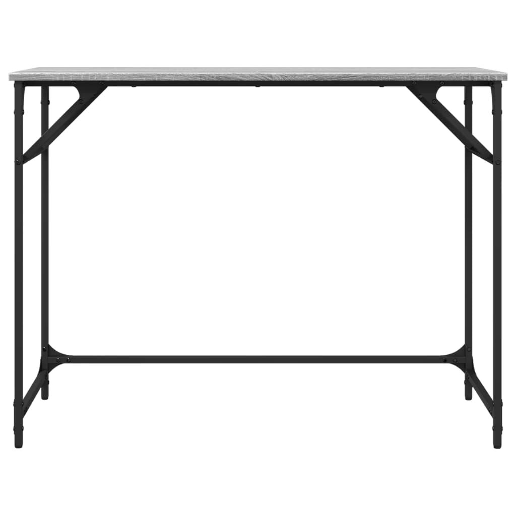 vidaXL Γραφείο Γκρι Sonoma100x45x76εκ Επ. Ξύλο/Ατσάλι Ηλ. Βαφή Πούδρας