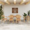 vidaXL Σέτ φαγητού για κήπο 7 pcs Φυσικό Μασίφ ξύλο teak