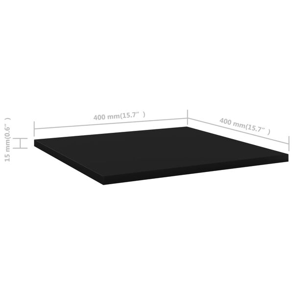 vidaXL Ράφια Βιβλιοθήκης 8 τεμ. Μαύρα 40x40x1,5 εκ. από Μοριοσανίδα