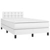 vidaXL Κρεβάτι Boxspring με Στρώμα Λευκό 120x200εκ.από Συνθετικό Δέρμα
