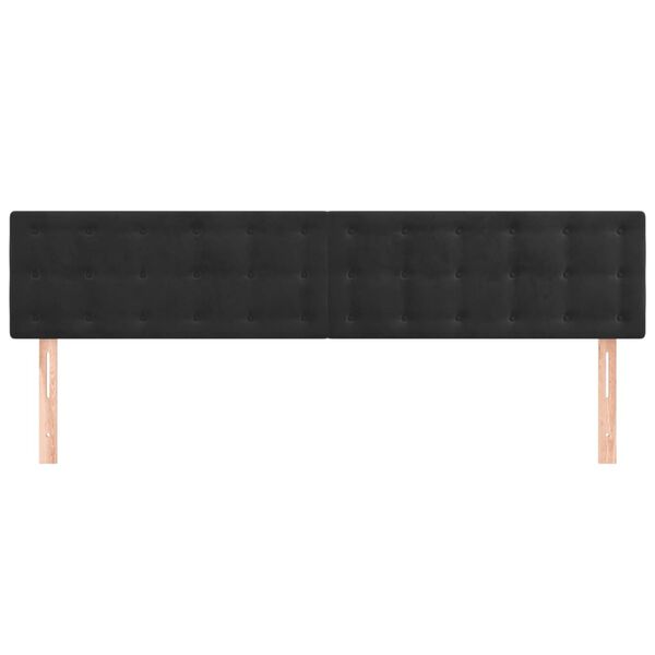 vidaXL Κεφαλάρια Κρεβατιού 2 τεμ. Μαύρο 90x5x78/88 εκ. Βελούδινο