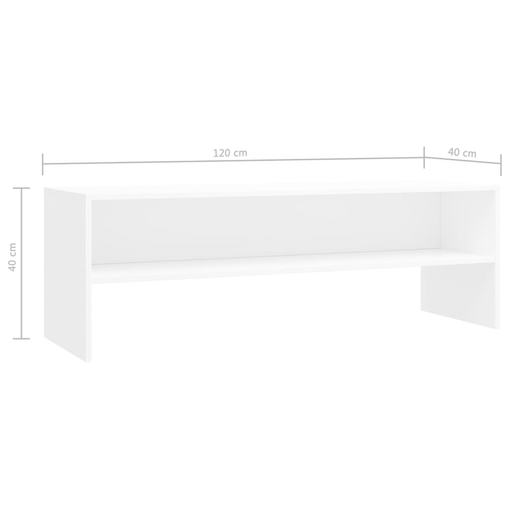 vidaXL Έπιπλο Τηλεόρασης Λευκό 120 x 40 x 40 εκ. από Επεξ. Ξύλο