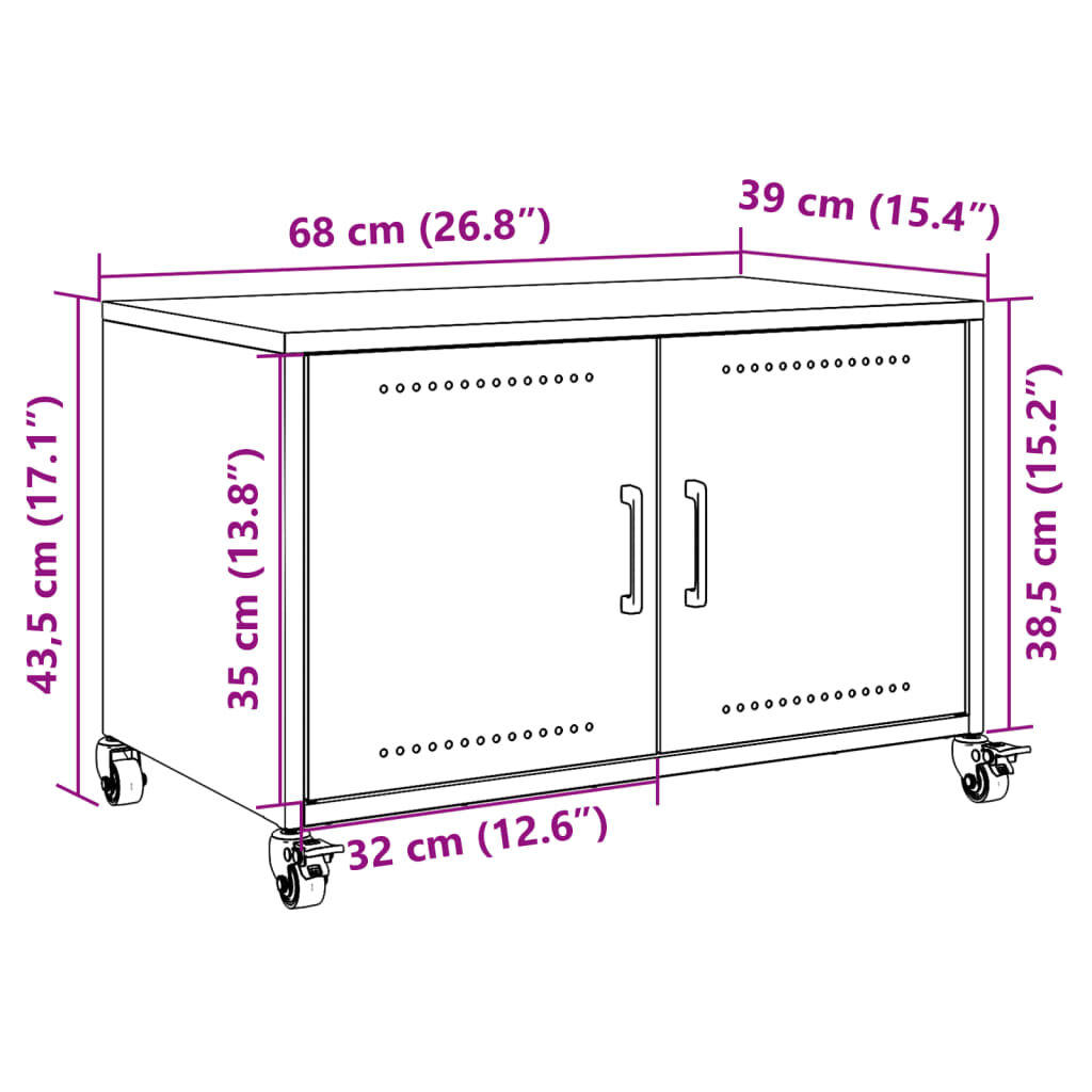 vidaXL Έπιπλο Τηλεόρασης Ροζ 68 x 39 x 43,5 εκ. Χάλυβας