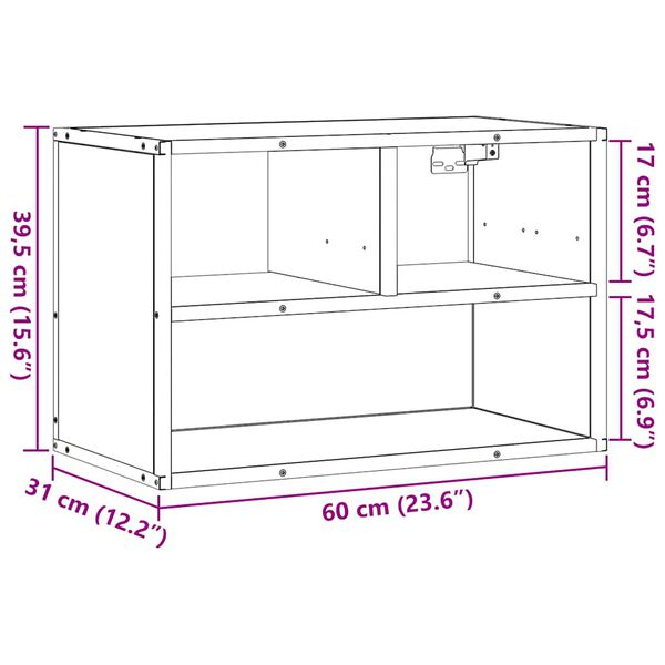 vidaXL Έπιπλο Τηλεόρασης Μαύρο 60x31x39,5 εκ. Επεξεργ. Ξύλο / Μέταλλο