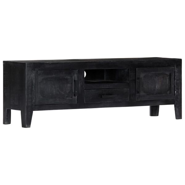 vidaXL Έπιπλο Τηλεόρασης Μαύρο 118 x 30 x 40 εκ. από Μασίφ Ξύλο Μάνγκο