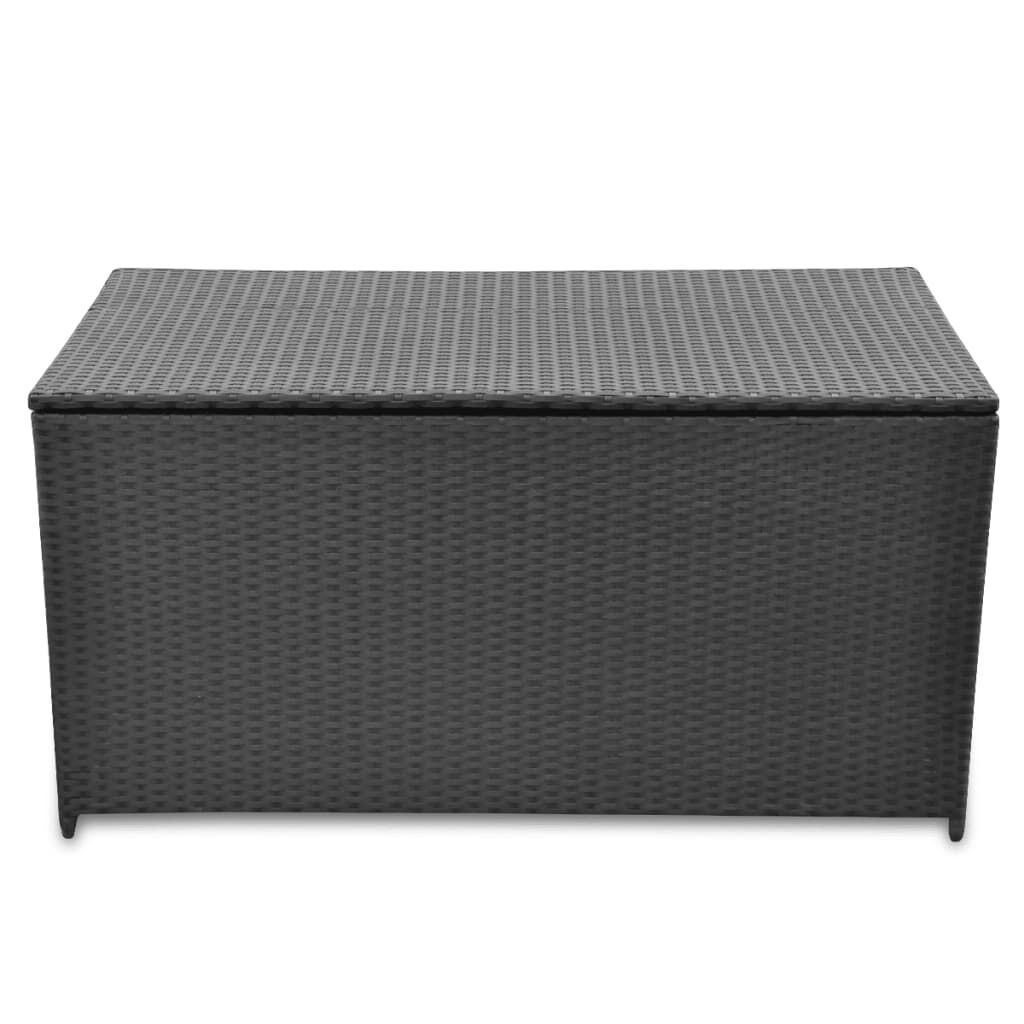vidaXL Κουτί Αποθήκευσης Κήπου Μαύρο 120x50x60 εκ. από Συνθετικό Ρατάν