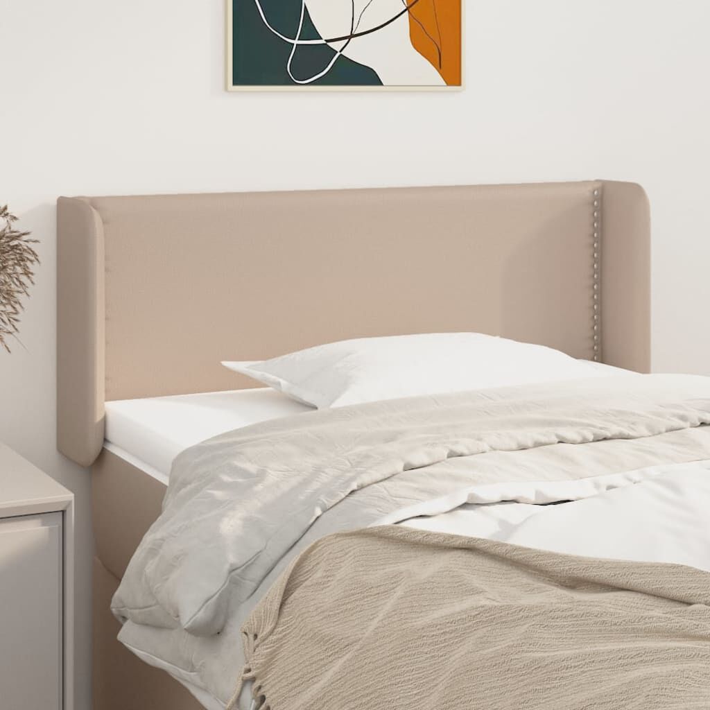 vidaXL Κεφαλάρι με Πτερύγια Καπουτσίνο 83x16x78/88 εκ. Συνθετικό Δέρμα