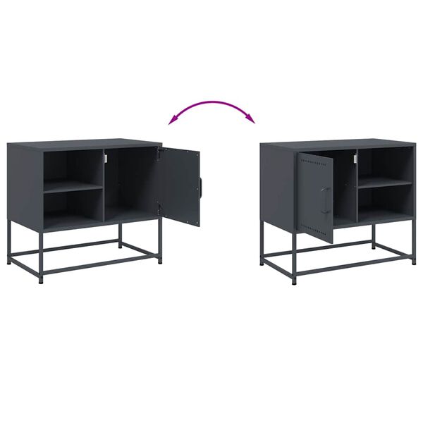 vidaXL Έπιπλο Τηλεόρασης Ανθρακί 68x39x60,5 εκ. από Χάλυβα
