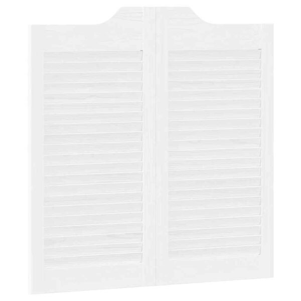vidaXL Swing Doors Louvred Design 1 ζεύγος Λευκό 80x80 cm