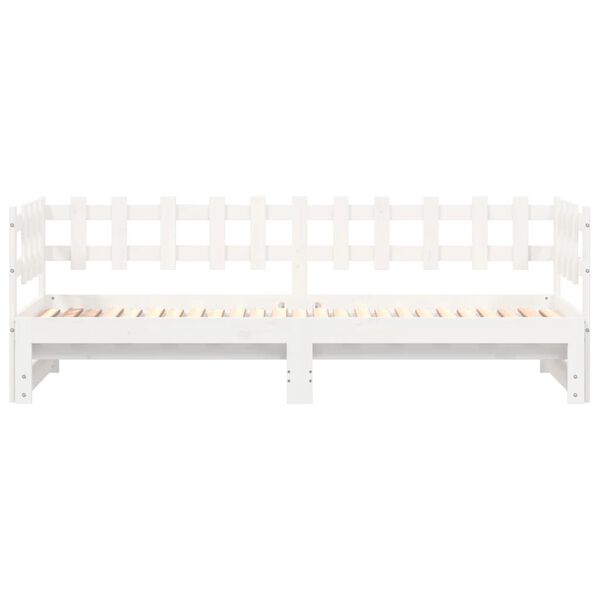 vidaXL Καναπές Κρεβάτι Συρόμενος Λευκός 2x(90x200) εκ. Μασίφ Πεύκο