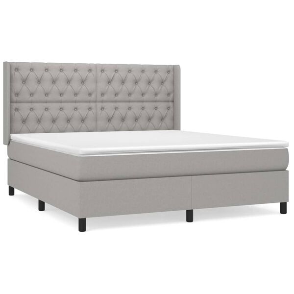 vidaXL Κρεβάτι Boxspring με Στρώμα Αν. Πράσινο 160x200εκ Υφασμάτινο