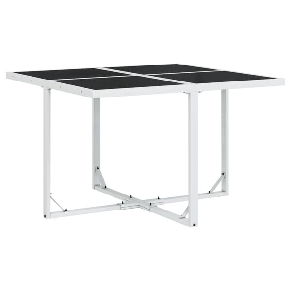 vidaXL Σετ Τραπεζαρίας Κήπου 9 τεμ. Λευκός από Textilene με Μαξιλάρια