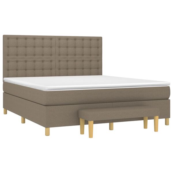 vidaXL &Kappa;&rho;&epsilon;&beta;ά&tau;&iota; Boxspring &mu;&epsilon; &Sigma;&tau;&rho;ώ&mu;&alpha; Taupe 160x200 &epsilon;&kappa;. &Upsilon;&phi;&alpha;&sigma;&mu;ά&tau;&iota;&nu;&omicron;