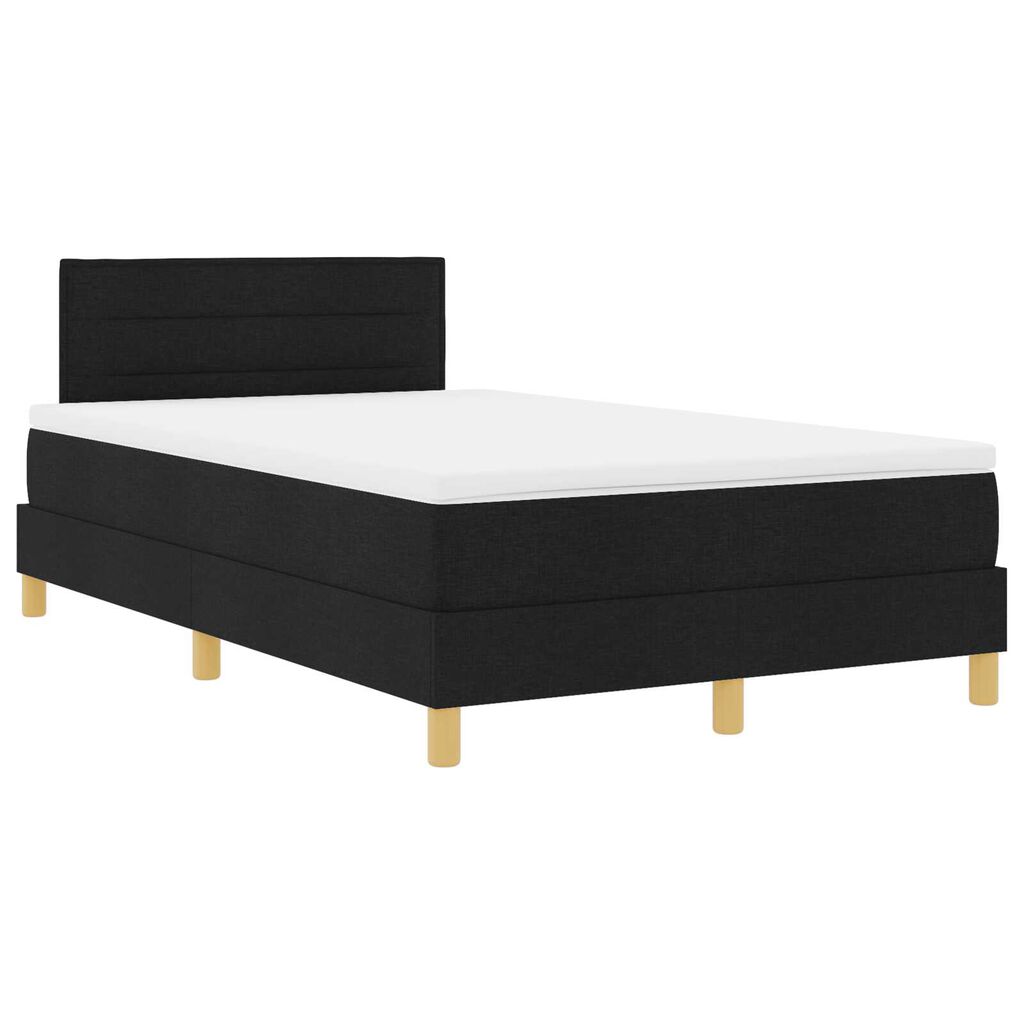 vidaXL Κρεβάτι με ελατήρια με στρώμα Μαύρο 120 x 200 cm ύφασμα