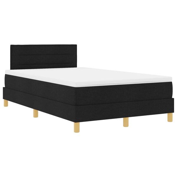 vidaXL Κρεβάτι με ελατήρια με στρώμα Μαύρο 120 x 200 cm ύφασμα