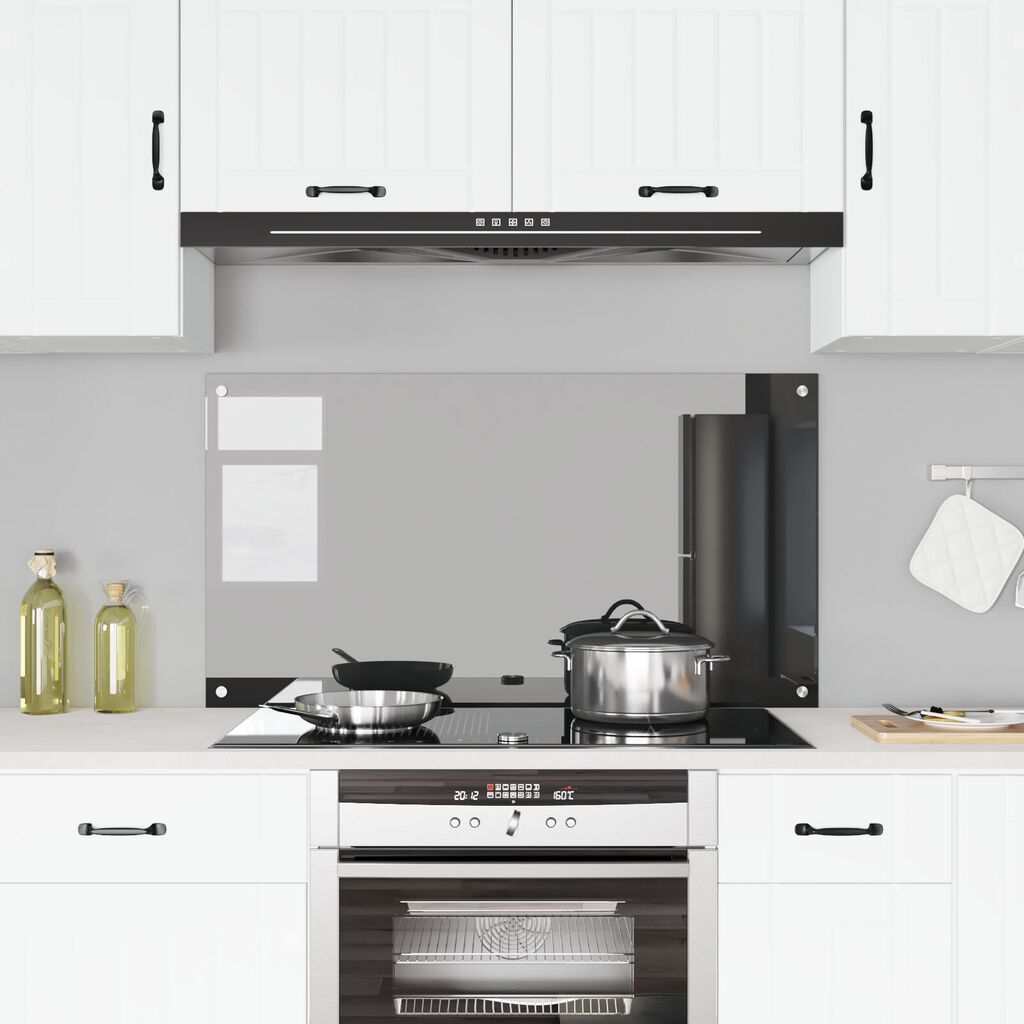 vidaXL Πλακάκι Κουζίνας Σκούρο γκρι 110x60x0,6 εκ. Σκληρυμένο Γυαλί