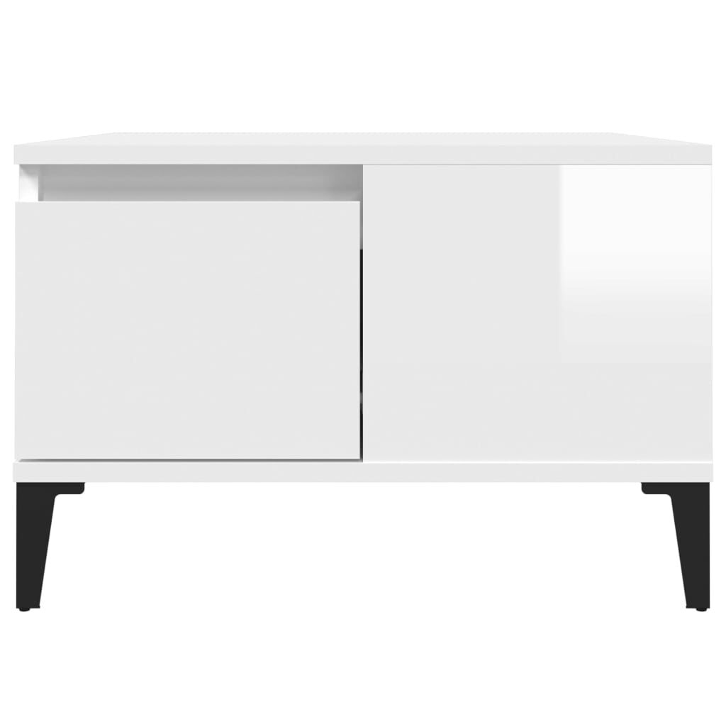 vidaXL Τραπεζάκι Σαλονιού Γυαλ. Λευκό 55x55x36,5 εκ. Επεξεργ. Ξύλο
