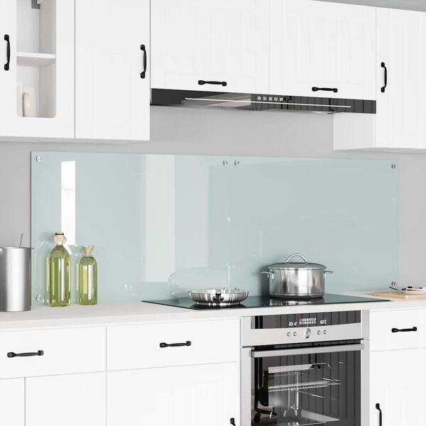 vidaXL Πίσω Πάνελ Κουζίνας Λευκό 90 x 60 cm σκληρυμένο γυαλί