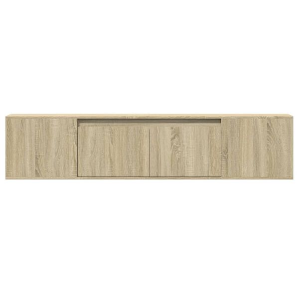 vidaXL Έπιπλο Τοίχου Τηλεόρασης με LED Sonoma Δρυς 180x31x39,5 εκ.