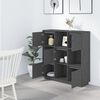 vidaXL Ντουλάπι Ψηλό Γκρι 110,5 x 35 x 117 εκ. από Μασίφ Ξύλο Πεύκου