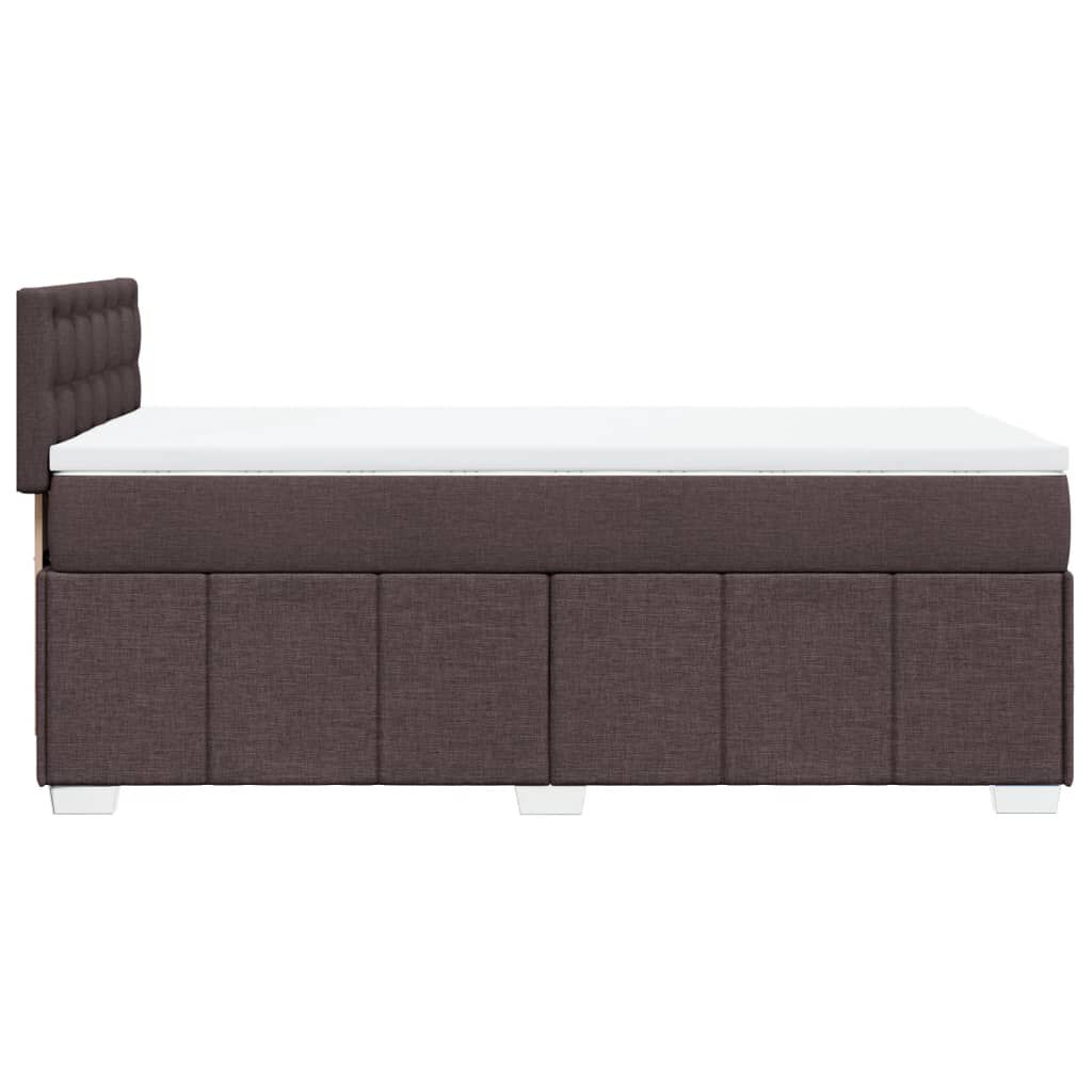 vidaXL Κρεβάτι Boxspring με Στρώμα Σκούρο Καφέ 80x200 εκ. Υφασμάτινο