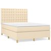 vidaXL &Kappa;&rho;&epsilon;&beta;ά&tau;&iota; Boxspring &mu;&epsilon; &Sigma;&tau;&rho;ώ&mu;&alpha; &Kappa;&rho;&epsilon;&mu; 140x200 &epsilon;&kappa;. &Upsilon;&phi;&alpha;&sigma;&mu;ά&tau;&iota;&nu;&omicron;