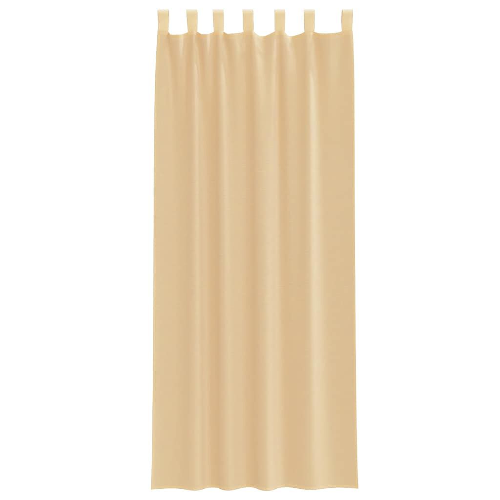 vidaXL Κουρτίνες Voile με βρόχους 2 τεμάχια Άμμος 140x260 cm