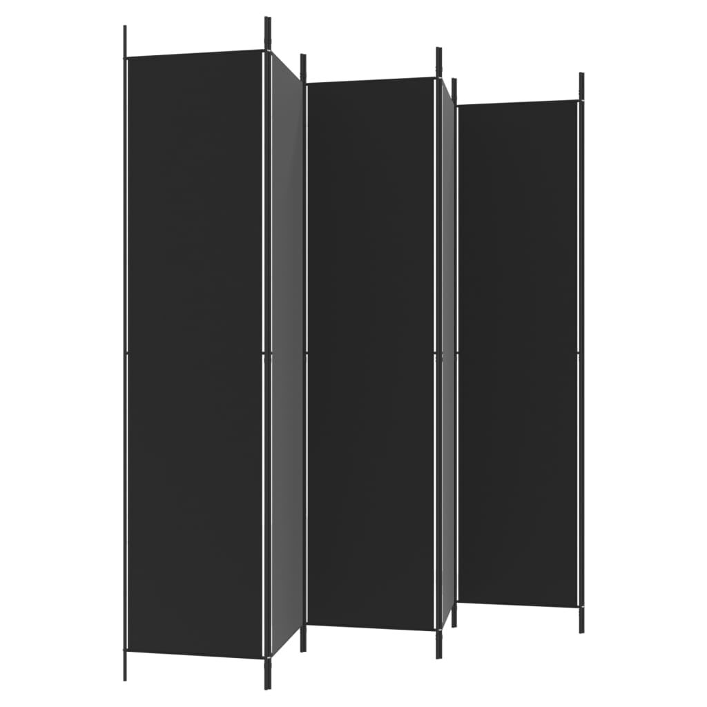 vidaXL Διαχωριστικό Δωματίου με 6 Πάνελ Μαύρο 300x220 εκ. από Ύφασμα