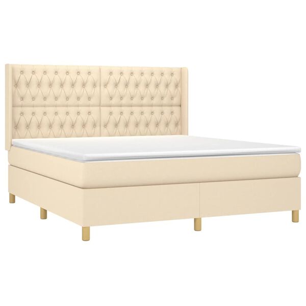 vidaXL &Kappa;&rho;&epsilon;&beta;ά&tau;&iota; Boxspring &mu;&epsilon; &Sigma;&tau;&rho;ώ&mu;&alpha; & LED &Kappa;&rho;&epsilon;&mu; 180x200 &epsilon;&kappa;. &Upsilon;&phi;&alpha;&sigma;&mu;ά&tau;&iota;&nu;&omicron;