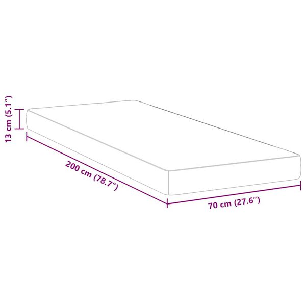 vidaXL Στρώμα Λευκό 70 x 200 cm Pěna