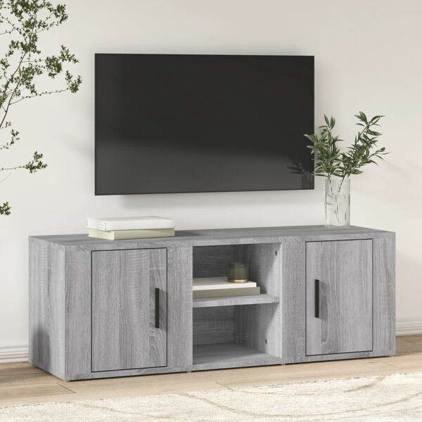 vidaXL Έπιπλο Τηλεόρασης Γκρι Sonoma 100x31,5x35 εκ. από Επεξεργ. Ξύλο
