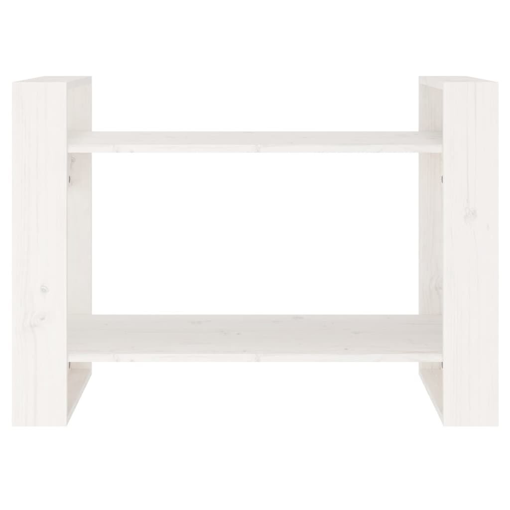 vidaXL Βιβλιοθήκη/Διαχωριστικό Χώρου Λευκό 80x35x56,5 εκ. Μασίφ Πεύκο