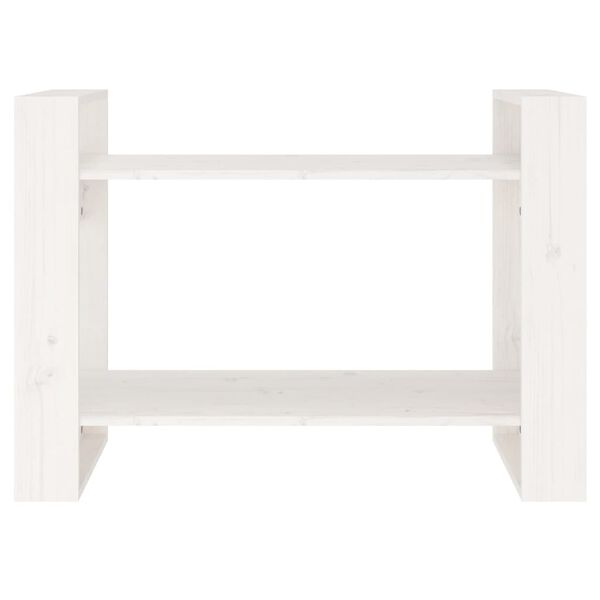 vidaXL Βιβλιοθήκη/Διαχωριστικό Χώρου Λευκό 80x35x56,5 εκ. Μασίφ Πεύκο