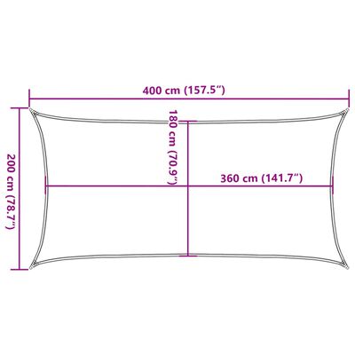 vidaXL Πανί Σκίασης Ορθογώνιο Άμμου 2x4 μ. HDPE 160 γρ./μ²