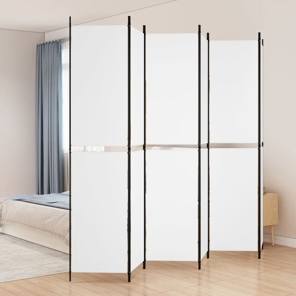 vidaXL Διαχωριστικό Δωματίου με 6 Πάνελ Λευκό 300x220 εκ. από Ύφασμα