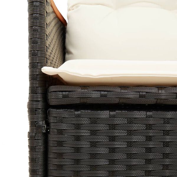vidaXL Σετ Τραπεζαρίας Κήπου 7 Τεμ. Μαύρο Συνθετικό Ρατάν με Μαξιλάρια