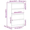 vidaXL Συρταριέρα Λευκή 60 x 35 x 98,5 εκ. από Επεξεργασμένο Ξύλο