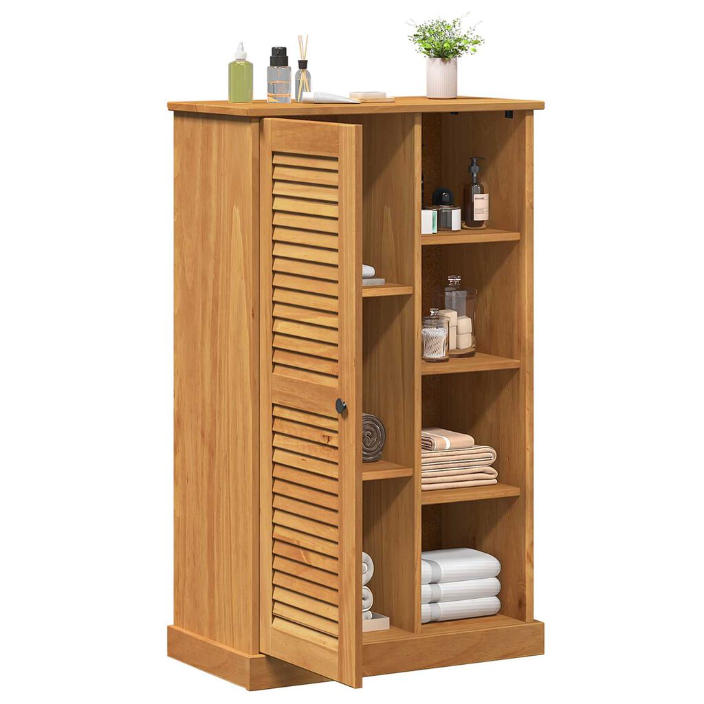 vidaXL Ντουλάπι Μπάνιου καφέ μελί 68 x 34 x 110 εκ. Μασίφ ξύλο πεύκου