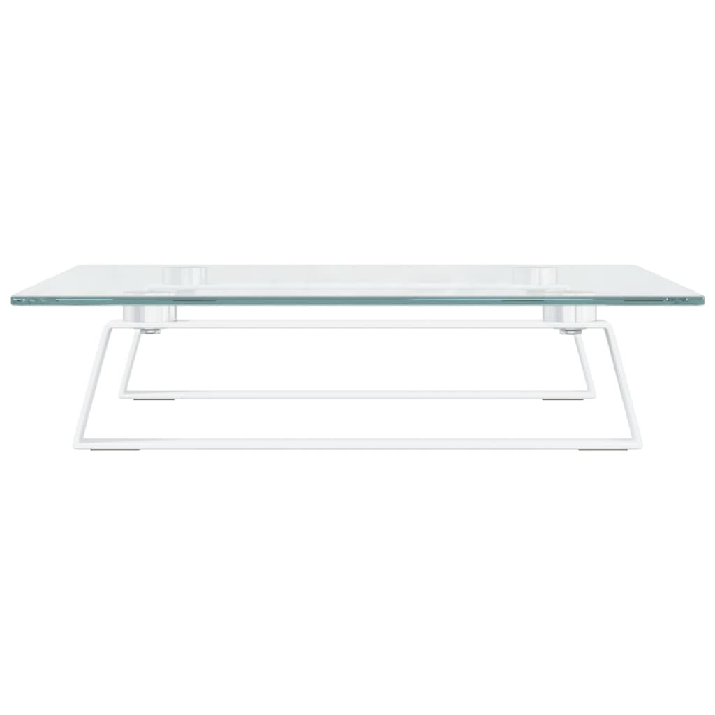 vidaXL Βάση Οθόνης Λευκή 40 x 35 x 8 εκ. από Ψημένο Γυαλί και Μέταλλο