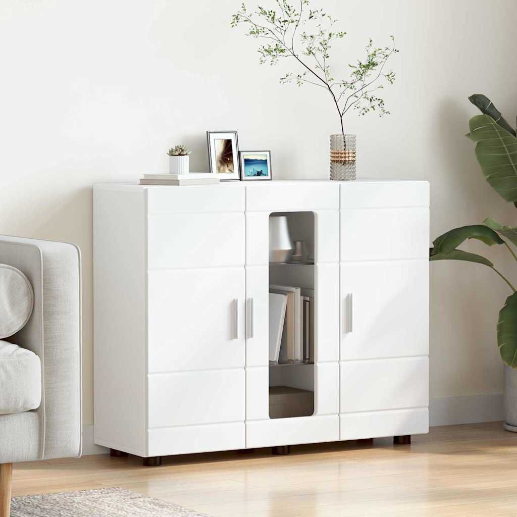 vidaXL Πλαϊνό γραφείο Λευκό 55.5 x 29 x 100 εκ Επεξεργασμένο ξύλο
