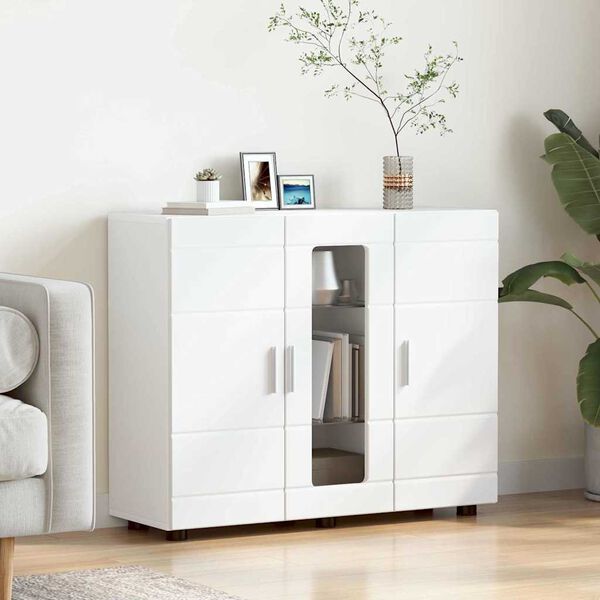 vidaXL Πλαϊνό γραφείο Λευκό 55.5 x 29 x 100 εκ Επεξεργασμένο ξύλο