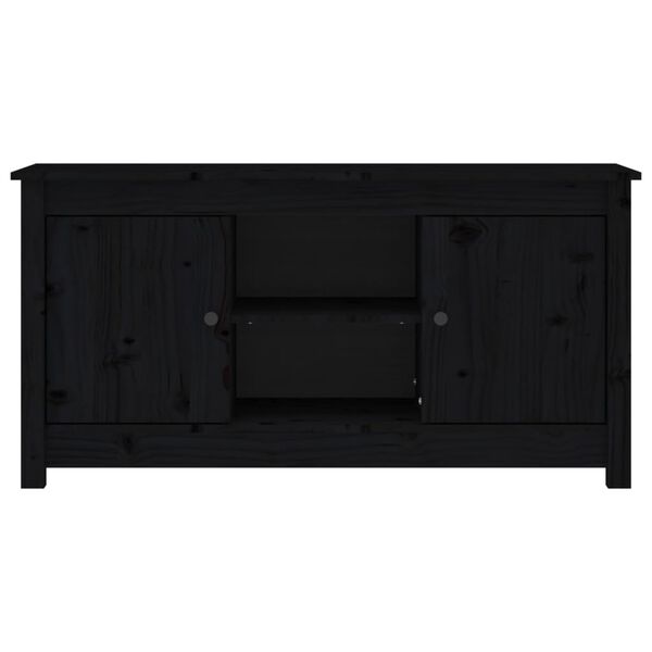 vidaXL Έπιπλο Τηλεόρασης Μαύρο 103x36,5x52 εκ. από Μασίφ Ξύλο Πεύκου