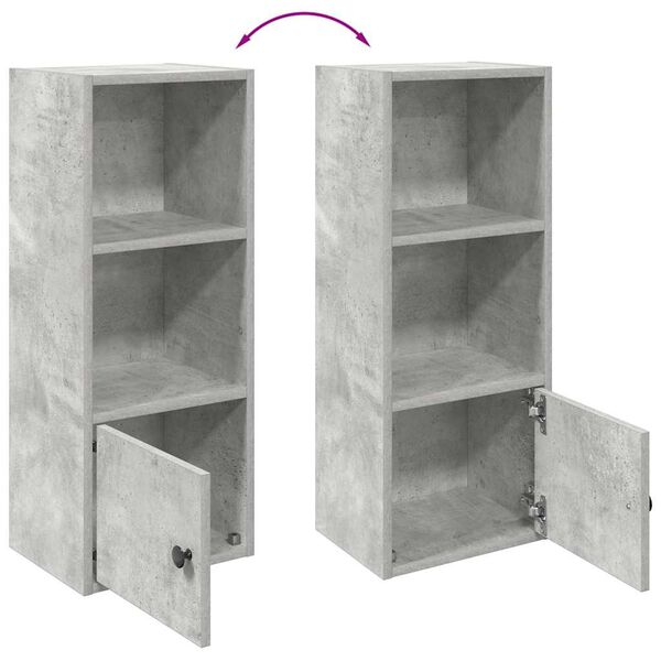 vidaXL Βιβλιοθήκη Γκρι Σκυροδέματος 31x24x77 εκ. Επεξεργ. Ξύλο
