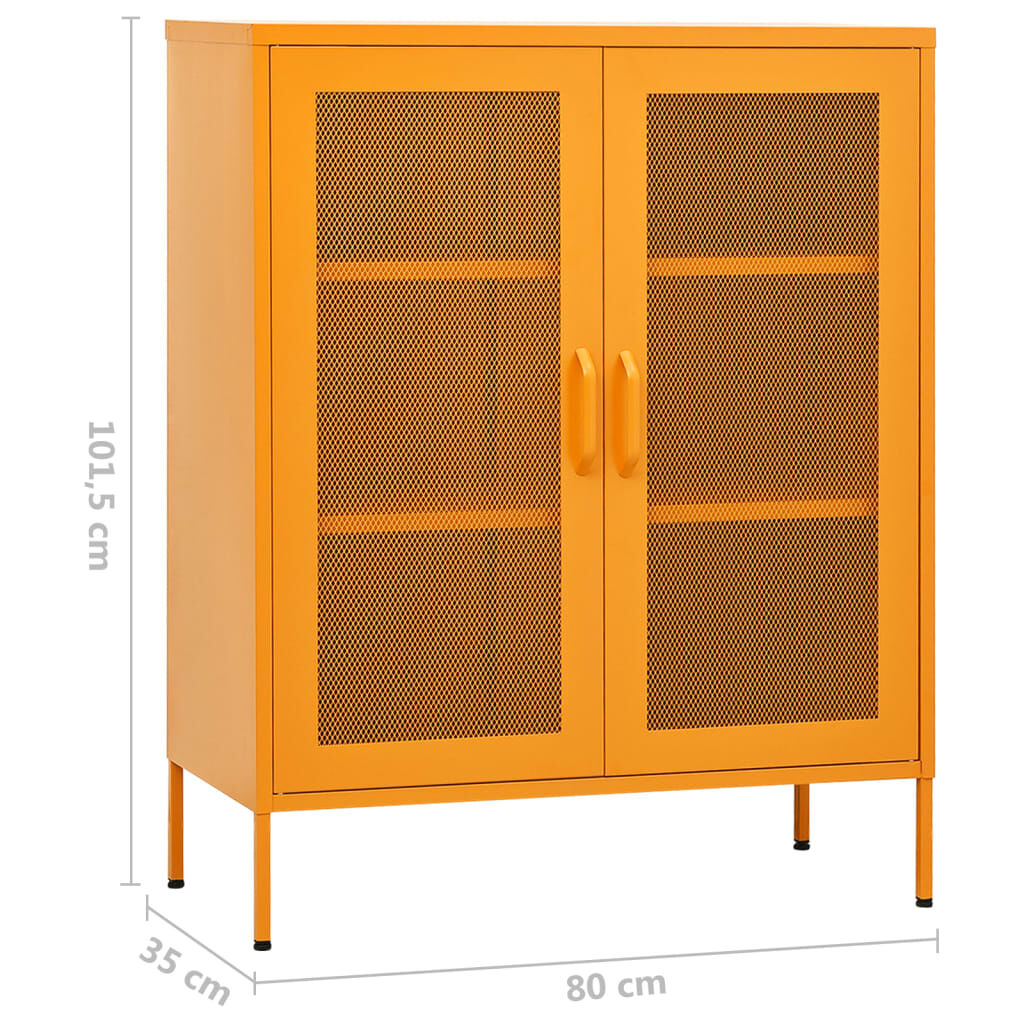 vidaXL Ντουλάπι Αποθήκευσης Μουσταρδί 80 x 35 x 101,5 εκ. Ατσάλινο