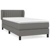 vidaXL Κρεβάτι Boxspring με Στρώμα Σκούρο Γκρι 100x200 εκ. Υφασμάτινο